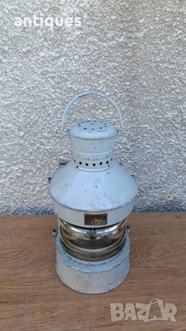 Голям стар нафтов корабен фенер - Made in Poland- 1960 година, снимка 2 - Антикварни и старинни предмети - 41312823