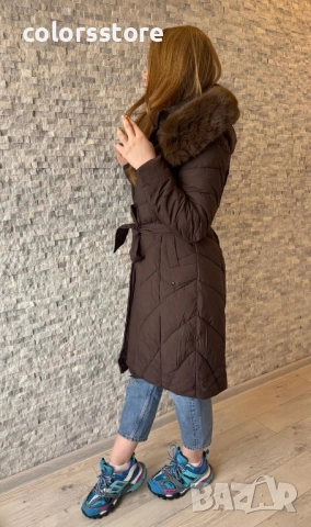 Дамско зимно яке кафяво -IM84, снимка 2 - Якета - 47182837