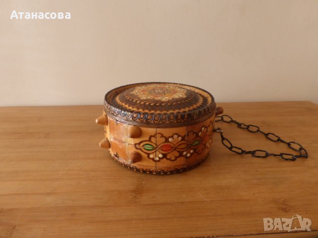 Малък бъкел с пирография бъклица, снимка 6 - Антикварни и старинни предмети - 41670589