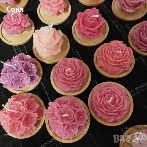 Восъчни свещи - цветя и рози , снимка 2 - Подаръци за жени - 53135924