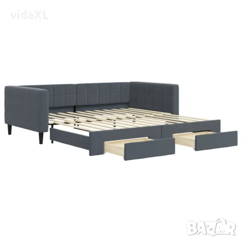 vidaXL Дневно легло с уширение и чекмеджета, без матрак, 100x200 см