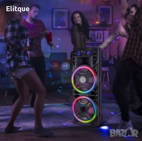 Караоке тонколона с два високоговорителя 2х12 инча XH-1689, снимка 4 - Друга електроника - 52862465