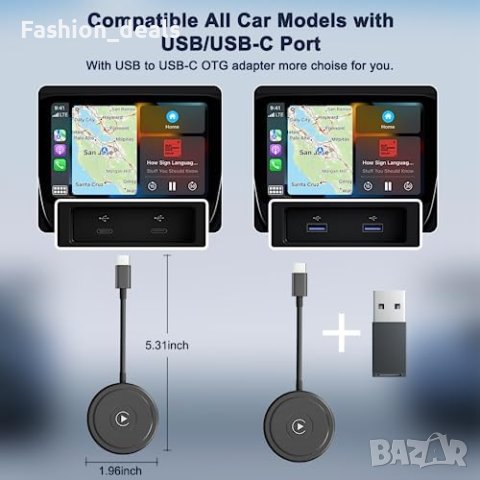 Нов Безжичен адаптер за Carplay на iPhone Донгъл за кола / автомобил, снимка 7 - Друга електроника - 41548105