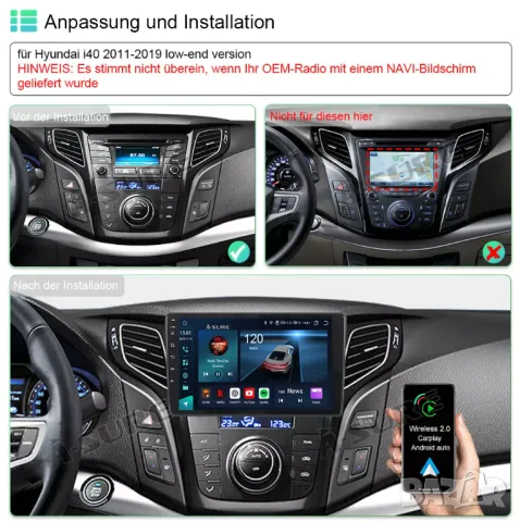 Мултимедия за Hyundai i40, 2010-2021, навигация, Android, двоен дин, плеър, Hyundai i40, Андроид, снимка 5 - Аксесоари и консумативи - 50041367