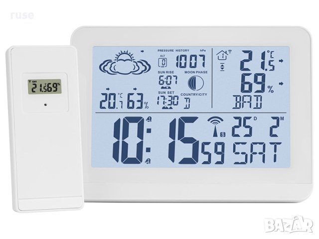 НОВИ! Радио метеорологична станция с външен сензор DCF, снимка 2 - Друга електроника - 41857836