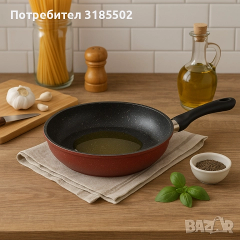 Тиган Rosberg, Дълбок, Мраморно покр., Индукция, Бордо меланж, снимка 4 - Съдове за готвене - 51457495