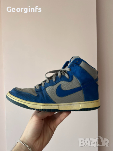 Nike Dunk High Grey Team Blue Kentucky 44.5 номер, снимка 1 - Маратонки - 44737016