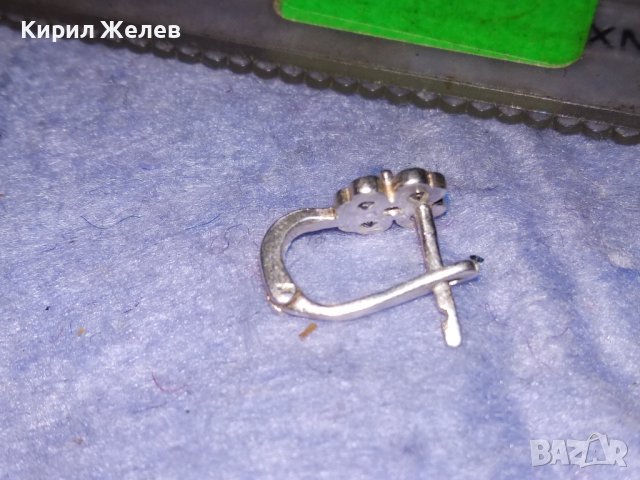 ЧЕТИРИЛИСТНА ДЕТЕЛИНА НЕЖНА ФЛОРАЛНА СКЪПОЦЕННА СРЕБЪРНА ОБЕЦА СРЕБРО 925 АНГЛИЯ с ЦИРКОНИ 38227, снимка 4 - Обеци - 40938711