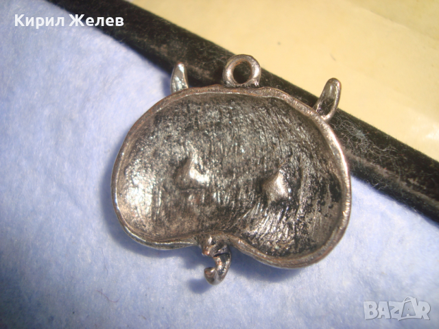 ПОСРЕБРЕН ФИГУРАЛЕН АРТ МОДЕН МЕДАЛЬОН - БУХАЛ с ЦВЕТНИ КРИСТАЛИ 26073, снимка 4 - Колиета, медальони, синджири - 36284462