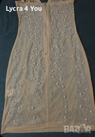 S/M дамска официална къса рокля покрита с перли, снимка 9 - Рокли - 44298945