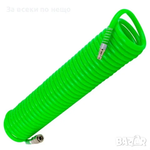 Полиуретанов спирален маркуч за въздух с бързи връзки 10,15,20м  8х12 мм ROCKFORCE