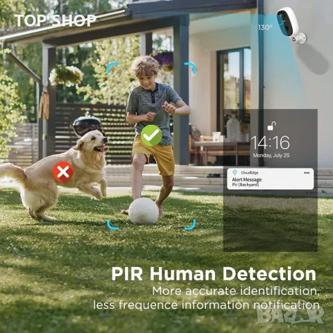 G-Homa Безжична камера за наблюдение, WiFi вътрешна външна камера, 2-посочно аудио, снимка 6 - Камери - 49239246