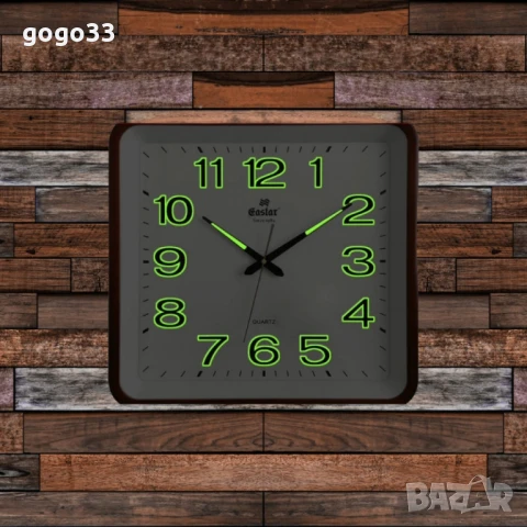 Часовник за стена със светещи цифри и безшумен ход / 280 мм х 290 мм;, снимка 2 - Други стоки за дома - 49909123