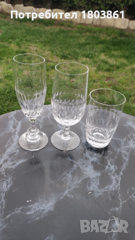 3 модела кристални чаши с еднаква шарка по 6 бр. от вид, снимка 2 - Чаши - 44751215