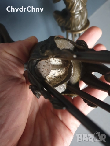 27см-1кг Chiparus статуетка/еротика/френска бронзова скулптура/малка фигура на гола жена на стол, снимка 7 - Статуетки - 52457322