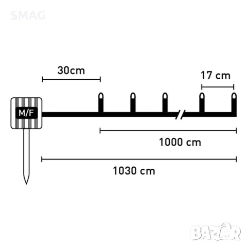 60 вътрешни-външни соларни LED лампи със сензор за програма и светлина 10,3 м - топло бяло S_1204162, снимка 4 - Соларни лампи - 49921393