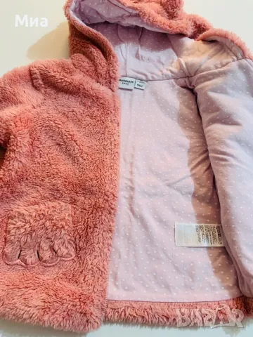 Бебешко меко палтенце Manguun baby 9-12месеца, снимка 6 - Бебешки якета и елеци - 47628254