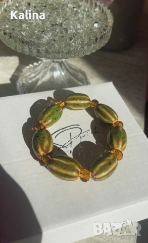 Ръчно изработена гривна от керамични мъниста, снимка 2 - Гривни - 53712028