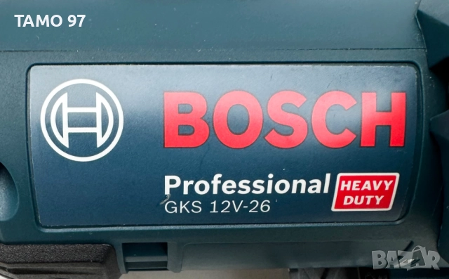 BOSCH GKS 12V-26 - Акумулаторен циркуляр 2x12V 6.0Ah като нов!, снимка 8 - Триони и циркуляри - 52888481