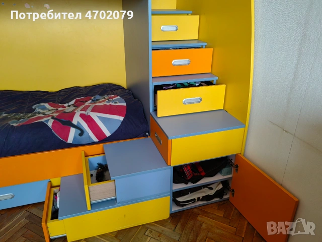 Двуетажно легло и гардероб, снимка 3 - Спални и легла - 53017567