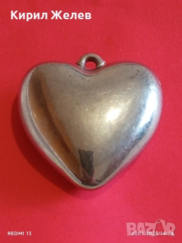 РОМАНТИЧНА ВИСУЛКА СЪРЦЕ 💓 в СРЕБРИСТ ЦВЯТ 17991, снимка 2 - Колиета, медальони, синджири - 52502560