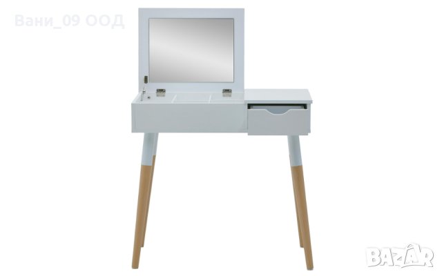 Бяла тоалетка с огледало и чекмедже, снимка 1