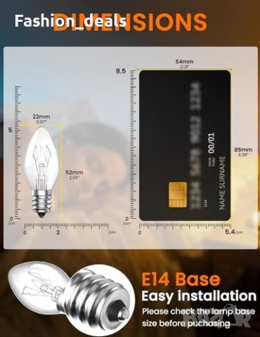 Нови 10 броя крушки 7W C7 E14 Лампи за Уреди и Нощна Осветеност, снимка 7 - Крушки - 42561169