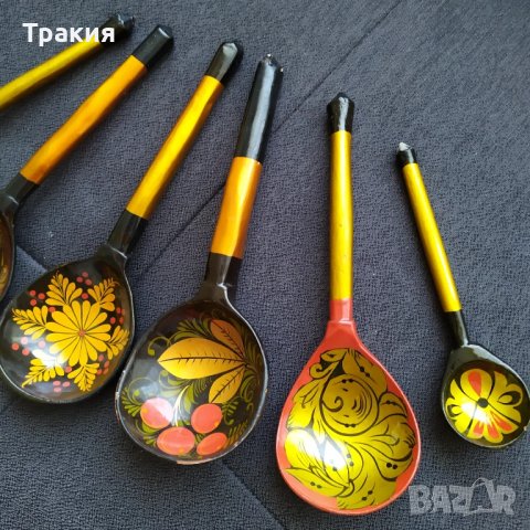Съветски рисувани лъжици , снимка 3 - Антикварни и старинни предмети - 51317135
