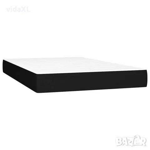 vidaXL Боксспринг легло с матрак и LED, черно, 120x200 см, плат, снимка 6 - Спални и легла - 56146649