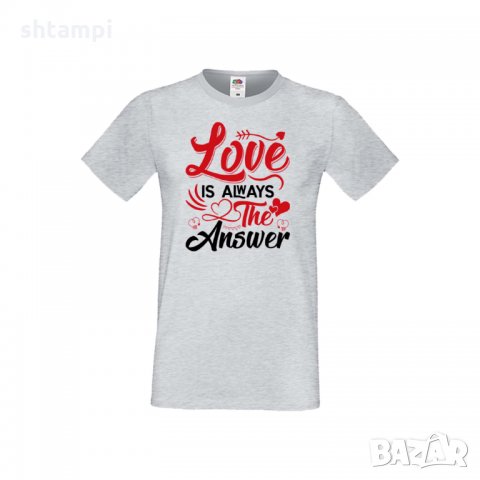 Мъжка тениска Свети Валентин Love Is Always The Answer, снимка 2 - Тениски - 35713749
