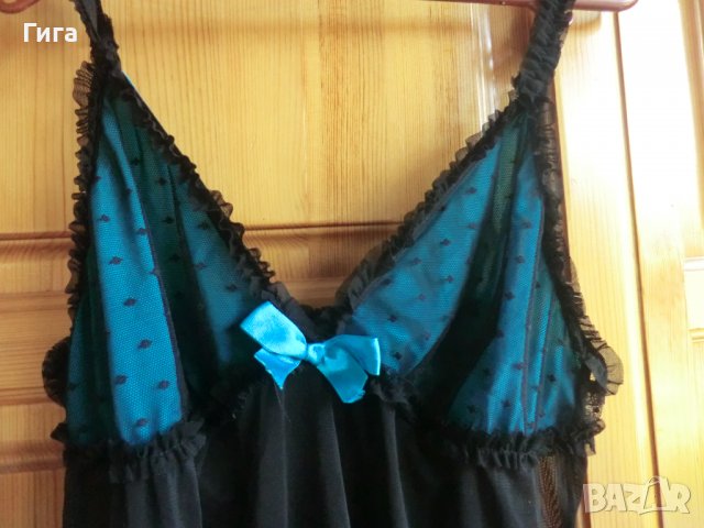 нощничка черно и тюркоазено, снимка 3 - Бельо - 38809660