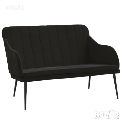 vidaXL Пейка, черна, 110x76x80 см, кадифе