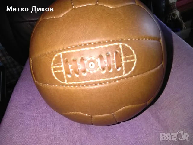 Футболна топка нова естествена кожа по случай 135 г.на Каменица-подарявана само на баровци, снимка 4 - Футбол - 48453072