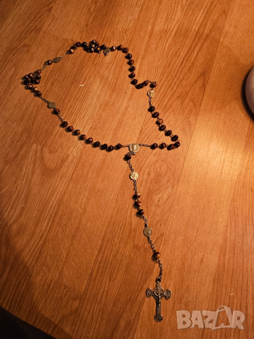 Стара молитвена броеница от франция с кръст богородица йосиф и исус за да ви пази и закриля.