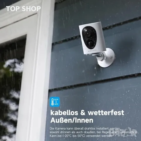 Virtavo Камера за наблюдение Външна батерия WiFi HD, снимка 3 - Камери - 48777030