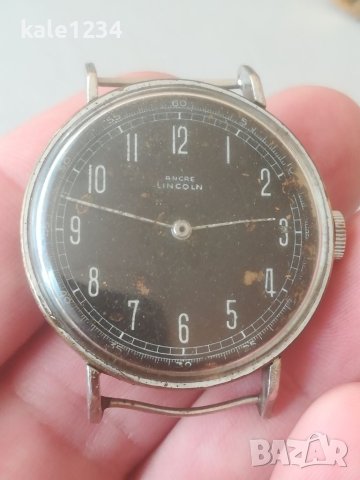 Швейцарски часовник ANCRE LINCOLN. Vintage watch. Military WW2. Мъжки механичен. Военен часовник , снимка 6 - Мъжки - 41017584