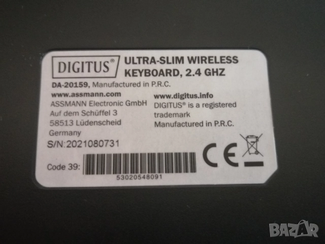 Безжична клавиатура Digitus DA-20159, снимка 6 - Клавиатури и мишки - 51868480
