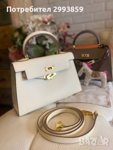 Чанта Кели*ЕРМЕС 22см*Hermes Kelly Mini*Epsom Leather Gold Hardware, снимка 13 - Чанти - 40729983