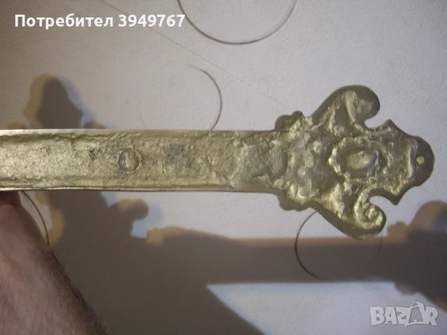 Старинен голям месингов кръст с разпятие., снимка 6 - Антикварни и старинни предмети - 56011697