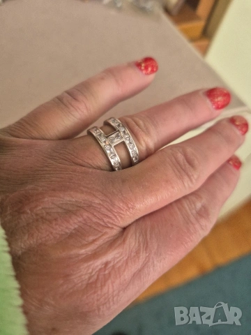 пръстен сребро и цирконии, снимка 3 - Пръстени - 53845486