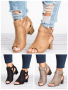 Дамски обувки със среден ток и отворени пръсти, 3цвята 