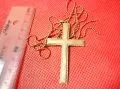 СТАР МЕСИНГОВ СТИЛЕН НАГРЪДЕН КРЪСТ и ЗЛАТИСТА ФИНА ВЕРИЖКА с НУЖДА от ЗАКОПЧАЛКА 43031, снимка 10