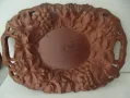 № 7951 стар руски поднос   - релефни орнаменти- размер - 34 / 25 см  елипса - синтетика- соц.период, снимка 5
