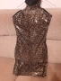 Пайетена рокля, S, златисто-черна, снимка 2