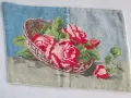Ръчно шит Гоблен рози 27х18см., снимка 1