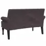 vidaXL Пейка с облегалка, тъмнокафява, 120x62x75,5 см, плат, снимка 5