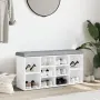 vidaXL Пейка за обувки, бяла, 102x32x50 см, инженерно дърво, снимка 3
