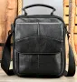 Мъжка кожена бизнес чанта /Върхова черна естествена кожа!, снимка 2