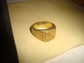СТАР ПОЗЛАТЕН БРОНЗОВ ПРЪСТЕН ОРНАМЕНТИРАН РЪЧНО МАЙСТОРСКА АРТ ДЕКО ИЗРАБОТКА МАСИВЕН 6021, снимка 6