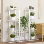 vidaXL Стойка за цветя, 94,5x25x89 см, бяла, желязо, снимка 2
